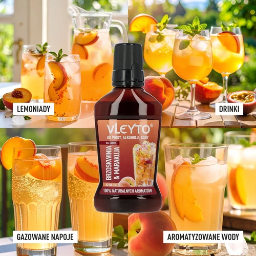 VLEYTO Fersken & Passionsfrugt – smagsessens med naturlige aromaer, 250 ml - 7