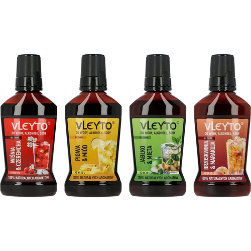 VLEYTO Fersken & Passionsfrugt – smagsessens med naturlige aromaer, 250 ml - 10
