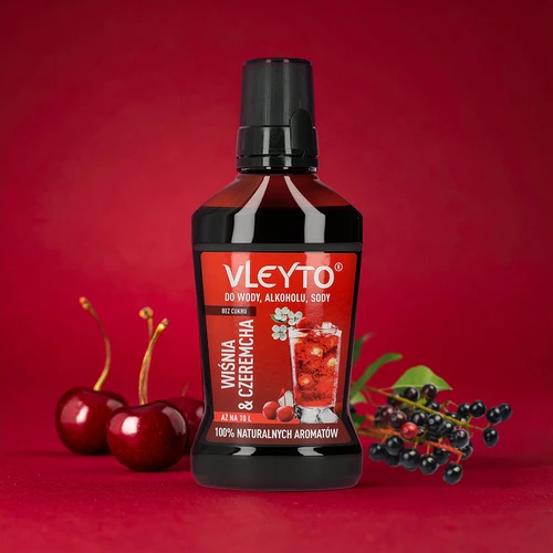 VLEYTO Kirsebær & Hæg – smagsessens med naturlige aromaer, 250 ml - 4