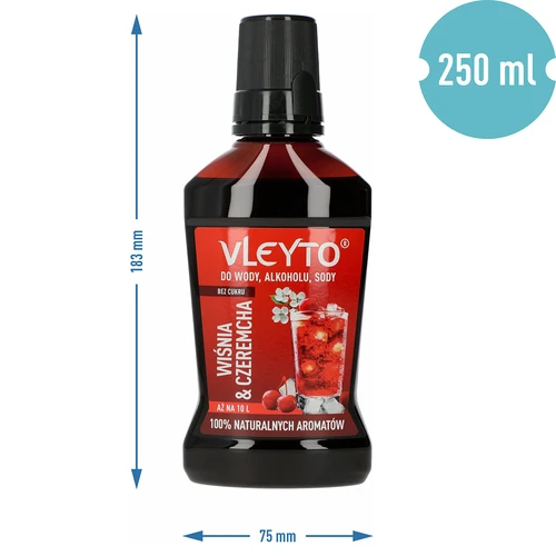 VLEYTO Kirsebær & Hæg – smagsessens med naturlige aromaer, 250 ml - 5