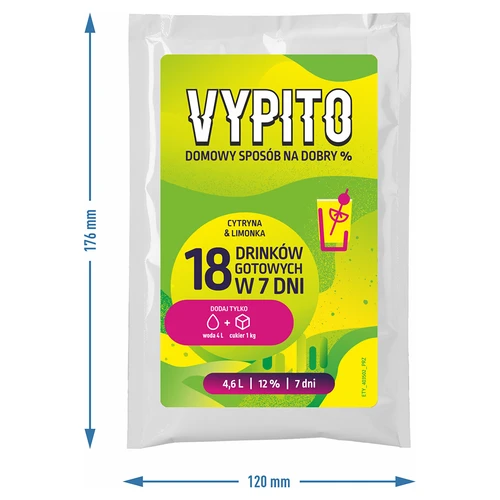 VYPITO 12%, pose til 18 drinks - Citron & lime, 126 g - 4
