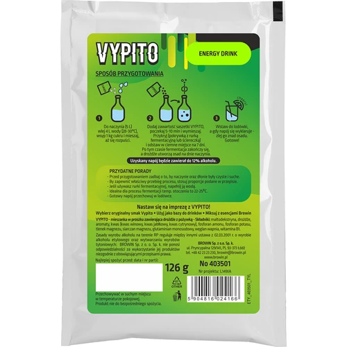 VYPITO 12%, pose til 18 drinks - energidrik, 126 g - 2