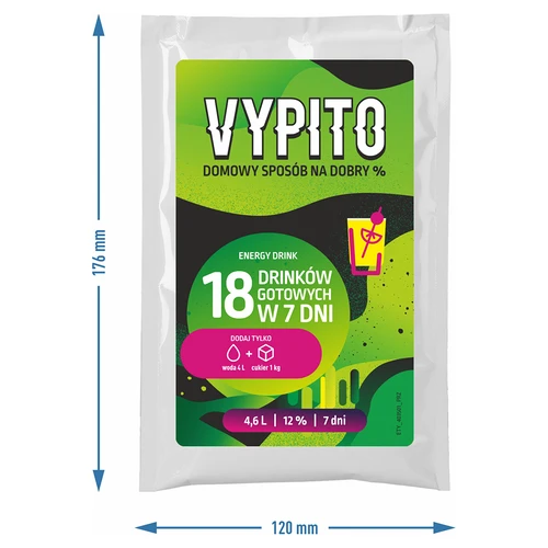 VYPITO 12%, pose til 18 drinks - energidrik, 126 g - 4