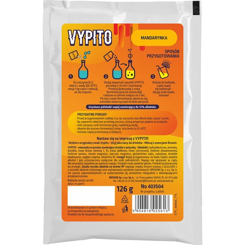 VYPITO 12 %, pose til 18 drinks - Mandarin, 126 g - 2