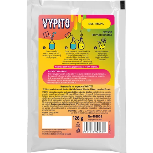 VYPITO 12 %, pose til 18 drinks – Multitropic, 126 g - 2