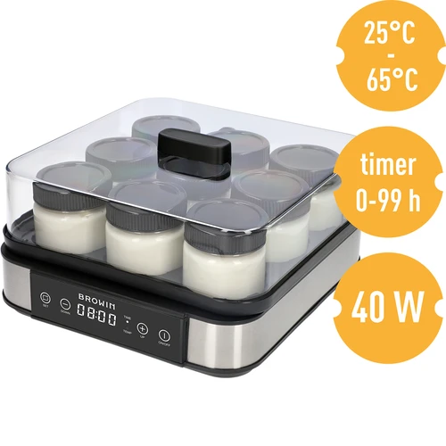 Yoghurtmaskine med termostat, 9 glas, 1,6 L - 8
