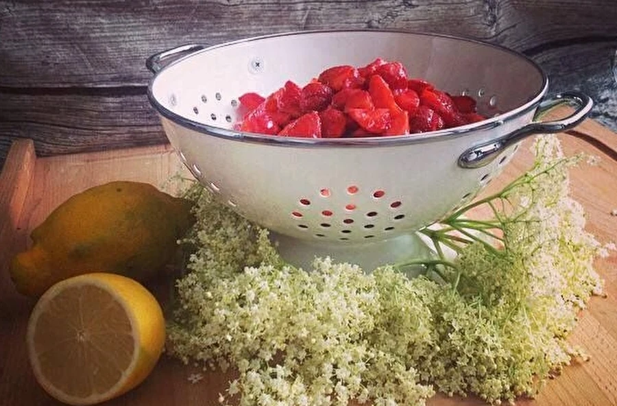 Browin Przepiśnik - Jordbærmarmelade med hyldeblomster